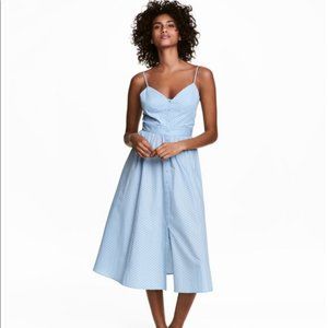 H&M Light Blue Polka Dot Midi Dress